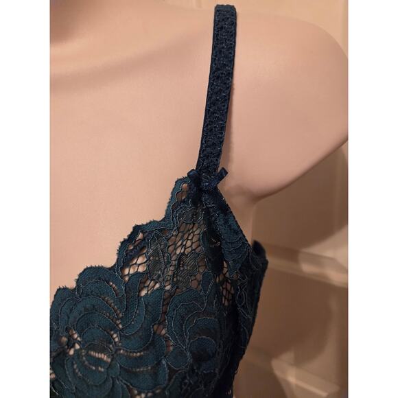 Adore Me NWT Deep Teal Lace Unlined Bra - Size 34D - Picture 3 of 4